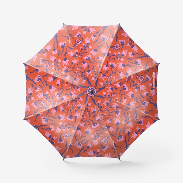 Зонт «Дикие цветы в красном»