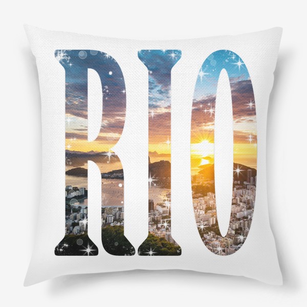 Подушка «Рио. Бразилия. Закат.»
