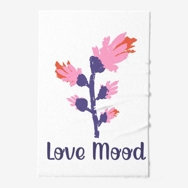 Полотенце «Цветы с надписью Love Mood»