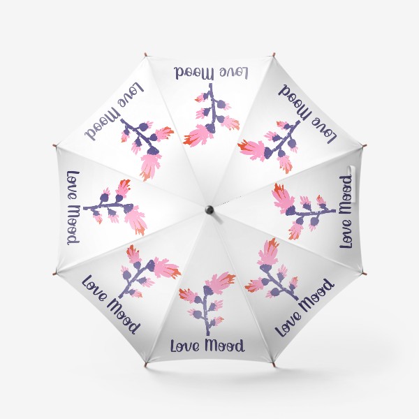 Зонт «Цветы с надписью Love Mood»