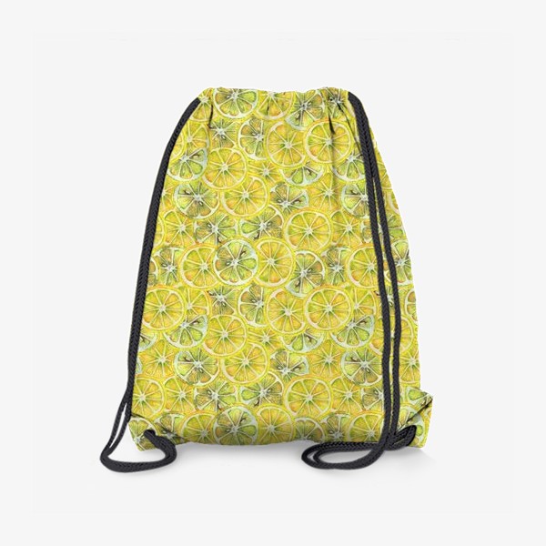 Рюкзак «Лимоны слайсы. Акварельный рисунок»