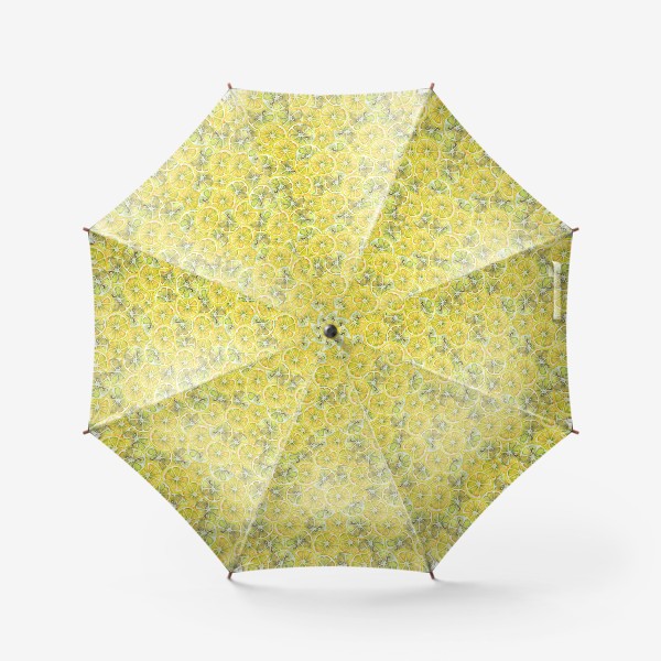 Зонт «Лимоны слайсы. Акварельный рисунок»