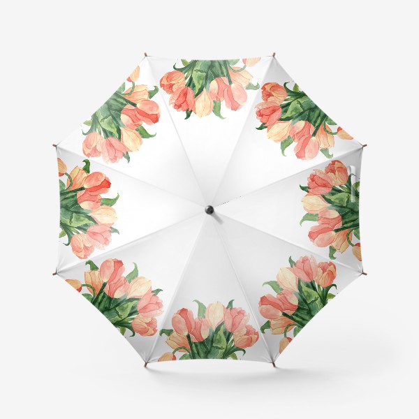Зонт «Персиковые тюльпаны в вазе»