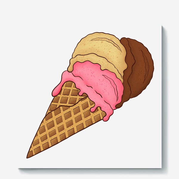 Холст «Мороженое в рожке»