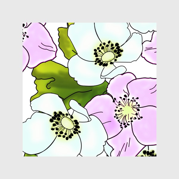 Шторы «Анемоны - нежные цветы»
