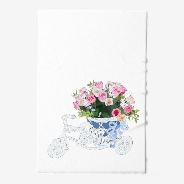 Полотенце &laquo;Элегантный велосипед с корзиной цветов&raquo;