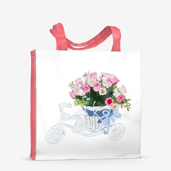 Сумка-шоппер «Элегантный велосипед с корзиной цветов»