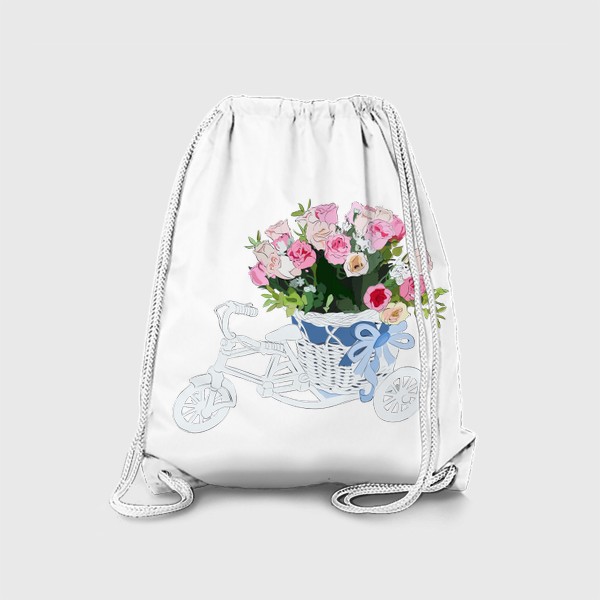 Рюкзак «Элегантный велосипед с корзиной цветов»