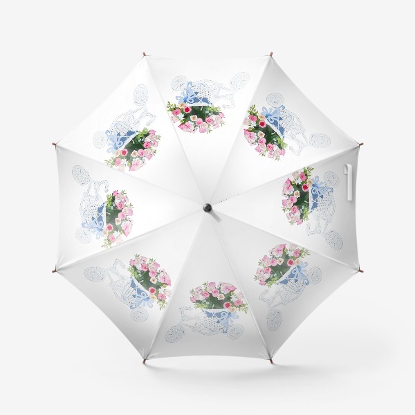 Зонт «Элегантный велосипед с корзиной цветов»