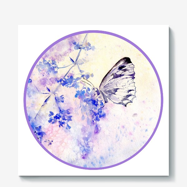 Холст «бабочка в круге»