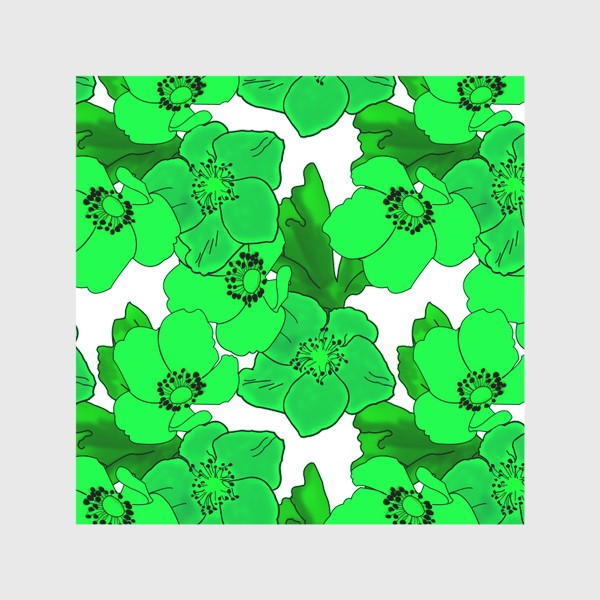 Скатерть «Зеленые анемоны»