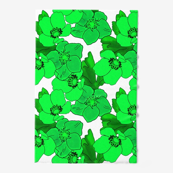 Полотенце «Зеленые анемоны»