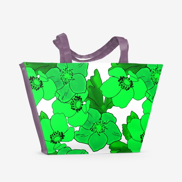 Пляжная сумка «Зеленые анемоны»