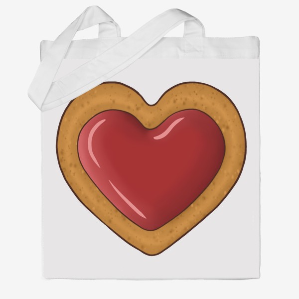 Сумка хб «Печенька в форме сердца»