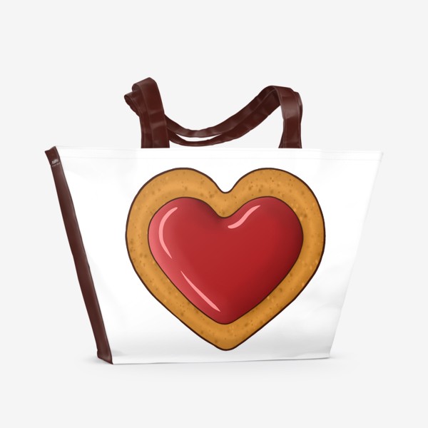 Пляжная сумка «Печенька в форме сердца»