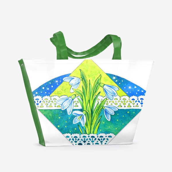 Пляжная сумка «Цветы Подснежники»