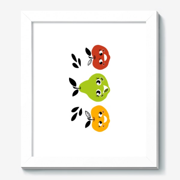 Картина «Весёлые фрукты: яблоко и груша»