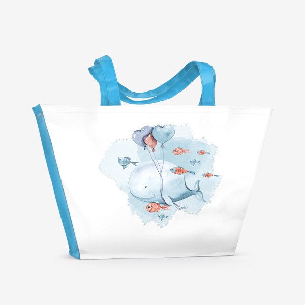 Пляжная сумка «Кит с шариками»
