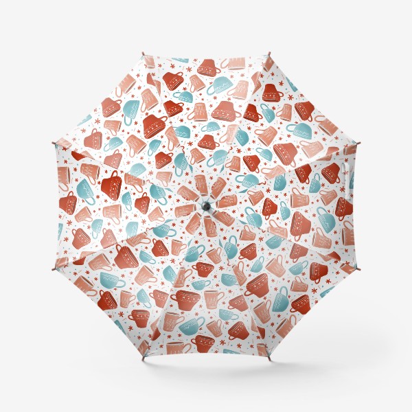Зонт «Разноцветные кружки и чашки. Для кухни.»