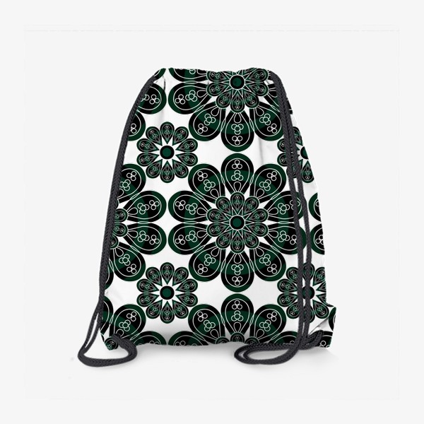 Рюкзак «Черно-зеленые цветы»