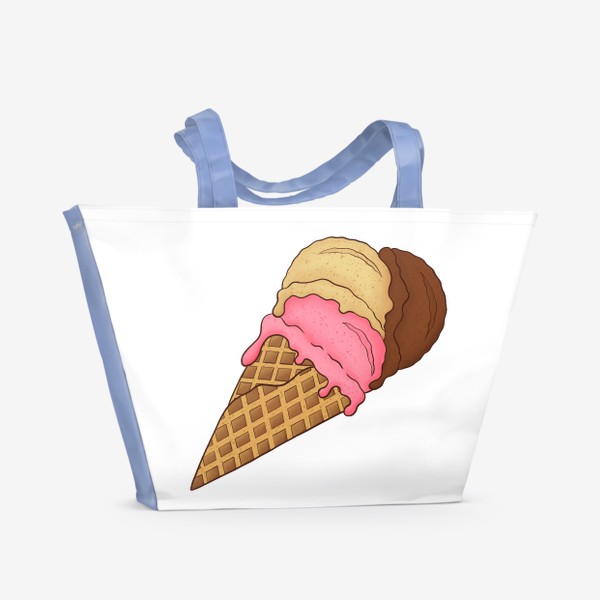 Пляжная сумка «Мороженое в рожке»