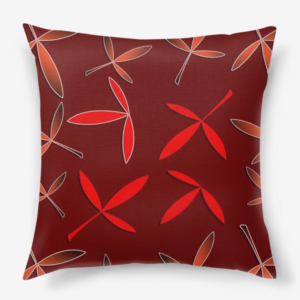 Подушка «Красные листья-лапки»