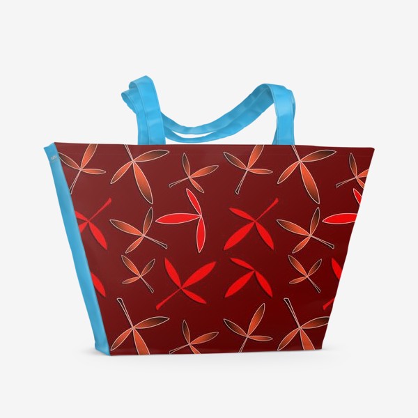Пляжная сумка «Красные листья-лапки»