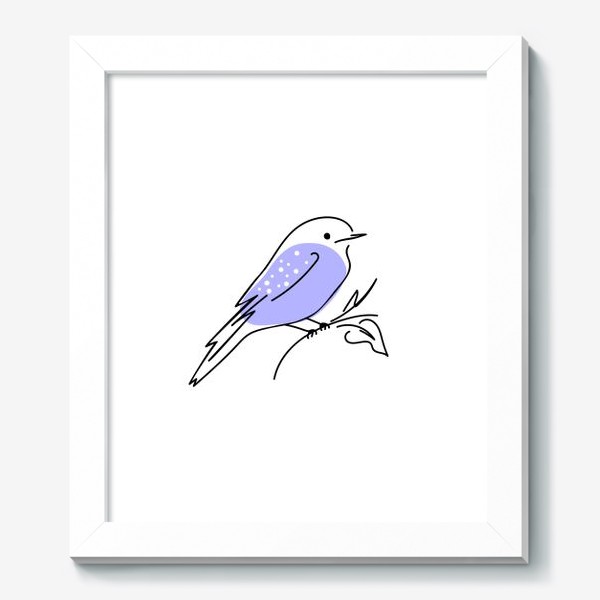 Картина « «Маленькая птичка на веточке. Скетч. Стиль одна линия.»»