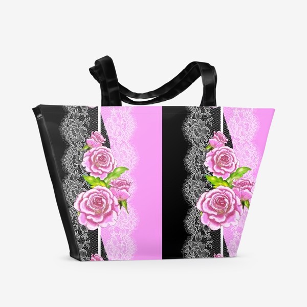Пляжная сумка «Цветочно-кружевные дорожки»