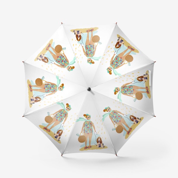 Зонт «Дама с собачкой в купальнике»