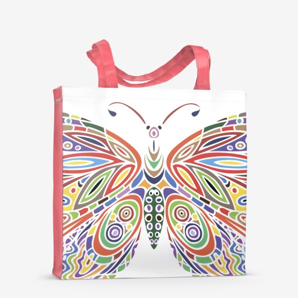 Сумка-шоппер «бабочка цветной принт орнамент»