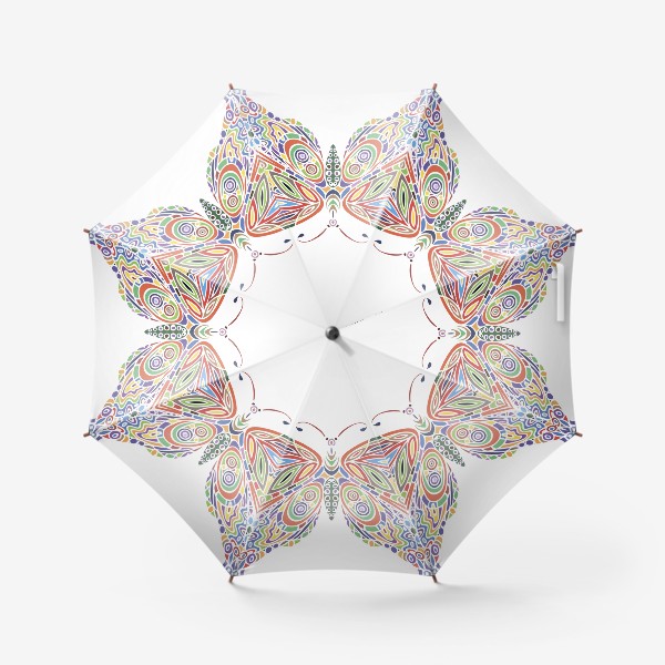 Зонт «бабочка цветной принт орнамент»