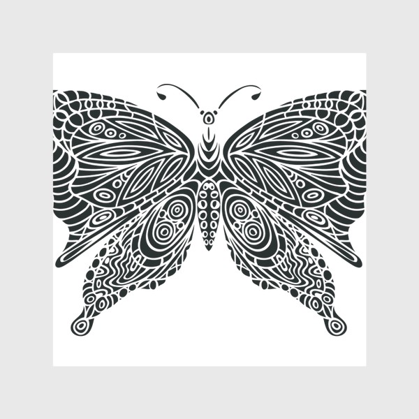 Скатерть «бабочка черно-белый орнамент»