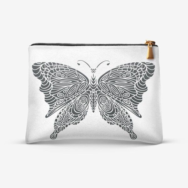 Косметичка «бабочка черно-белый орнамент»