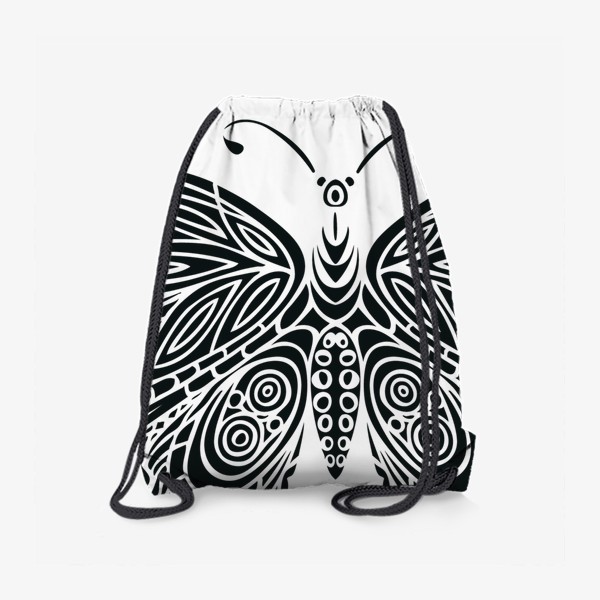 Рюкзак «бабочка черно-белый орнамент»