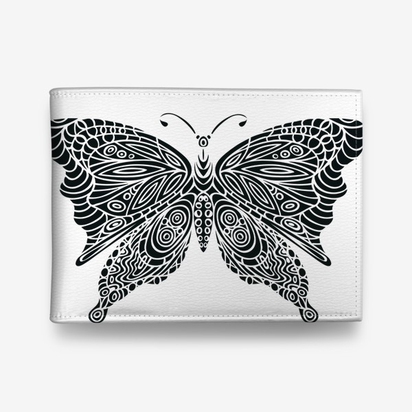 Кошелек «бабочка черно-белый орнамент»