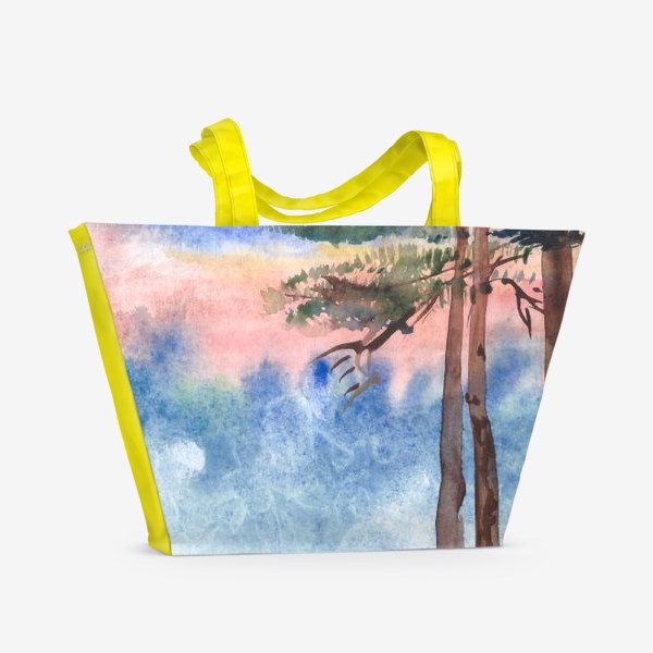 Пляжная сумка «Сосны на закате»