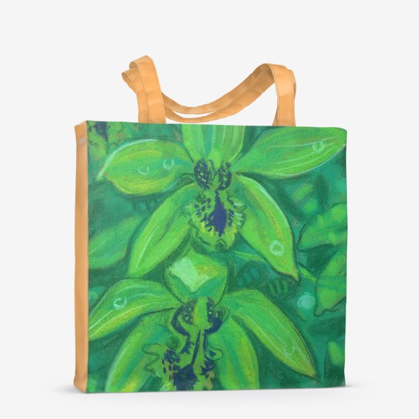 Сумка-шоппер «Зеленая Орхидея, Пастель»