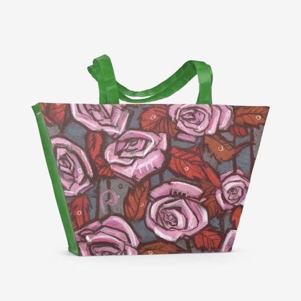 Пляжная сумка «Осенние Розы Пастель»