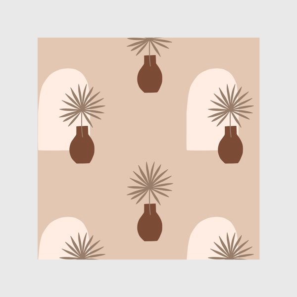 Скатерть «Тропический паттерн. Ветки пальмы в вазах»