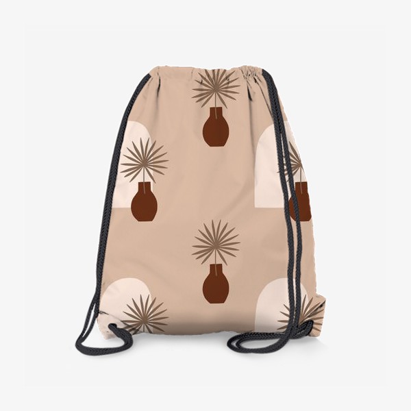 Рюкзак «Тропический паттерн. Ветки пальмы в вазах»