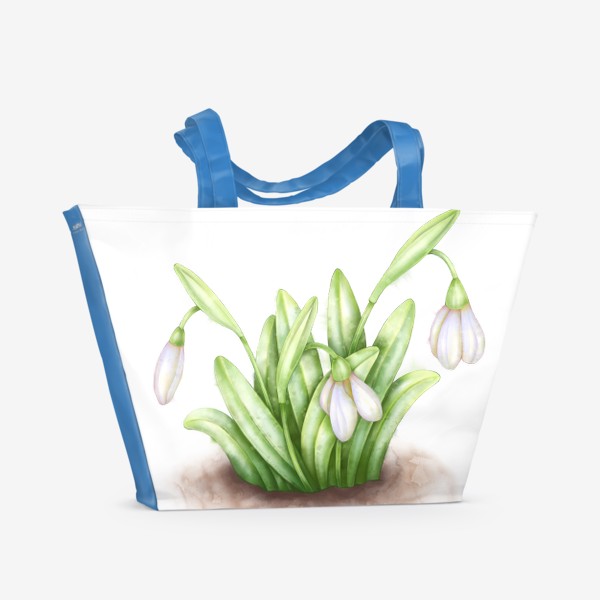 Пляжная сумка «Подснежники. Весенние цветы. Весна»