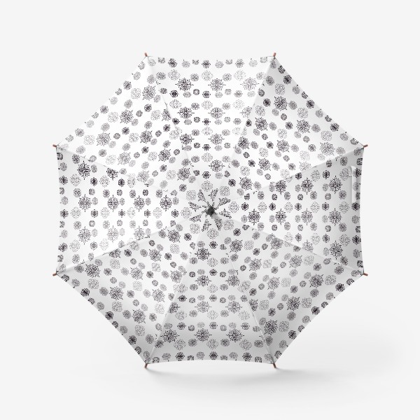 Зонт «Цветочный мотив. Черно-белый.»