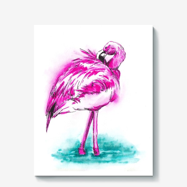 Холст «Фламинго. Птицы»