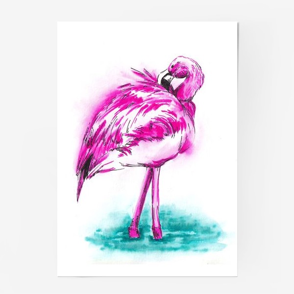 Постер «Фламинго. Птицы»