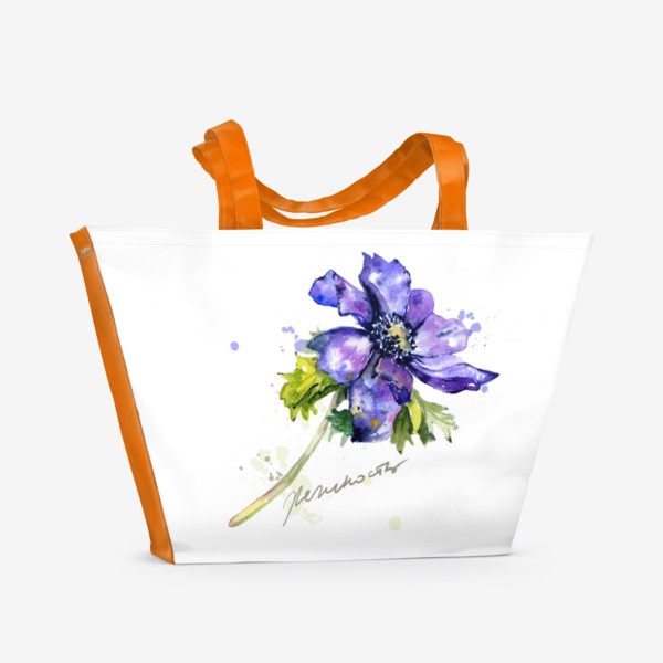 Пляжная сумка «Фиолетовый цветок. Нежность»