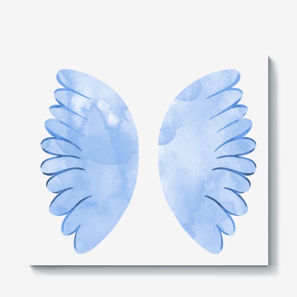 Холст «Голубые акварельные крылья»