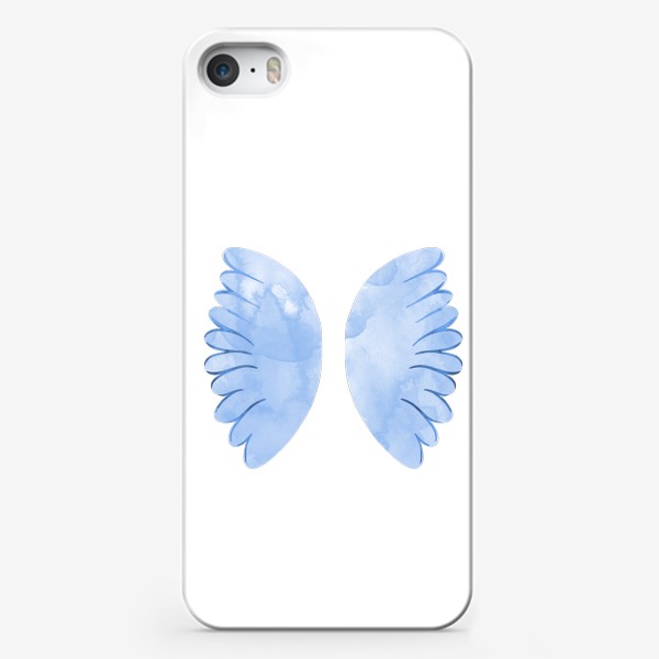 Чехол iPhone «Голубые акварельные крылья»
