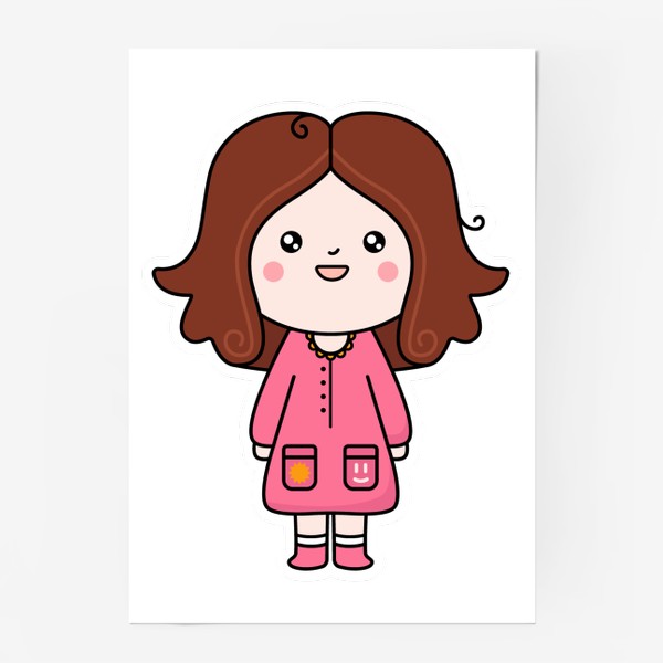 Постер «Каваи. Девочка в розовом платье»