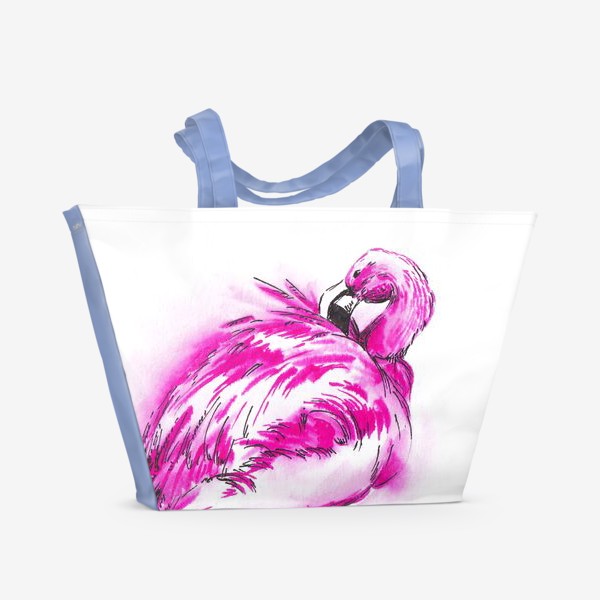 Пляжная сумка &laquo;Фламинго. Птицы&raquo;
